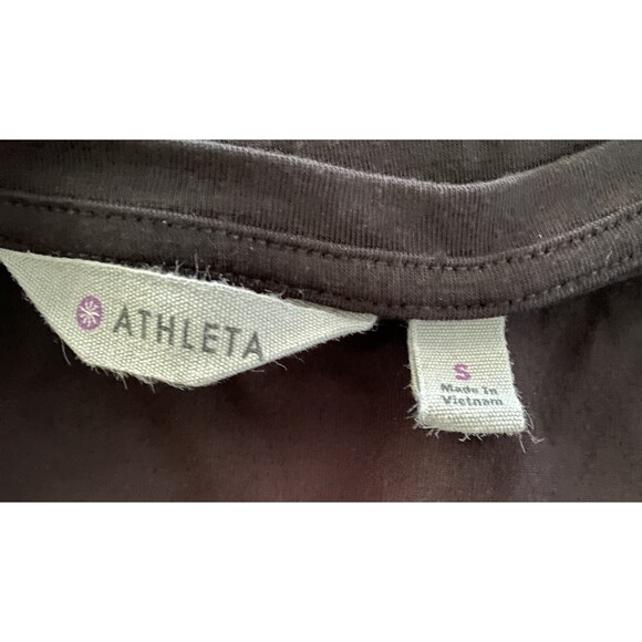 Athleta Black Side Knot Stretchy Short Sleeve Crewneck Top Tee Soft Fabric Sz S - Picture 6 of 6